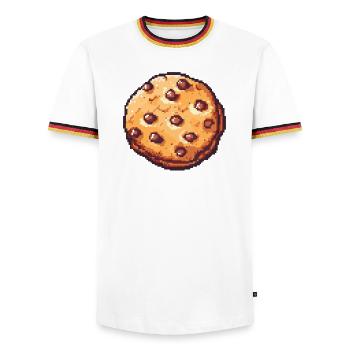 Pixel Cookie Pixel Cookie Retro Art - Men's Ringer Shirt - white/tricolour - Front - AI Model Female 172 light (172cm) & AI Model Male 185 light (185cm)