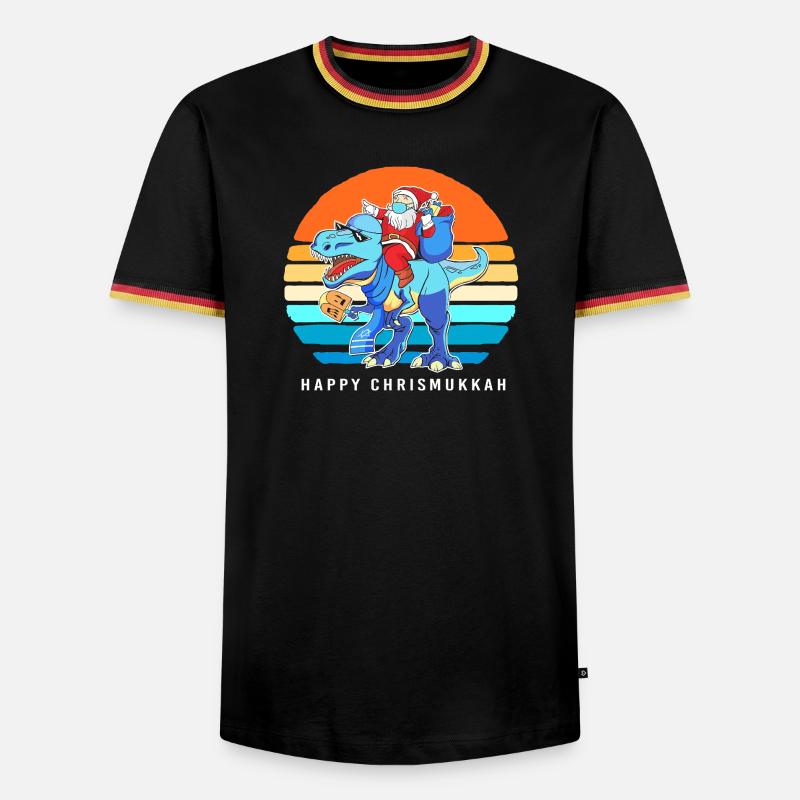 Hanoukka Hanoukka Hanoukka Noël - T-shirt contrasté Homme - noir/tricolore