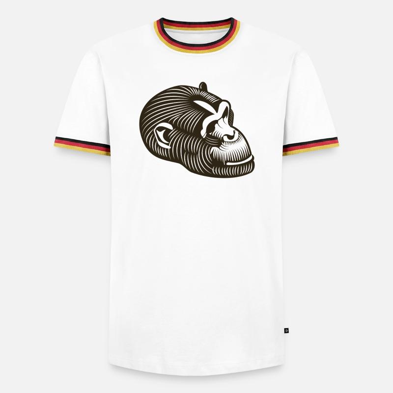 Stylized GORILLE head - Men's Ringer Shirt - white/tricolour