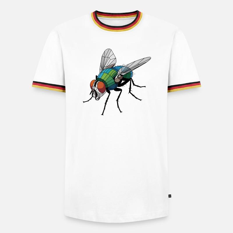 Fly - Cooles Low-Poly-Logo - Männer Kontrast-T-Shirt - Weiß/Dreifarbig