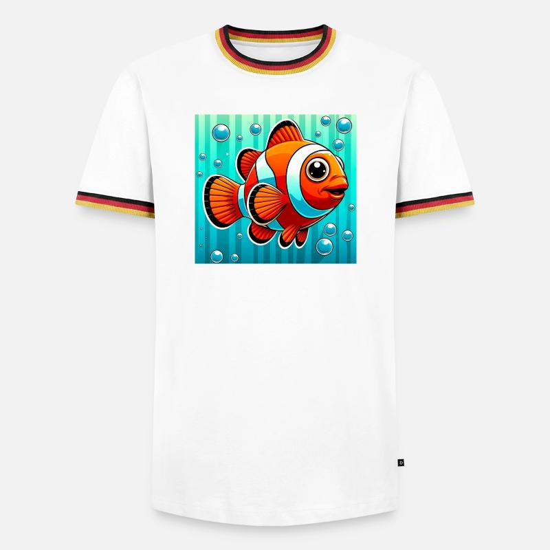 Clownfisch - Männer Kontrast-T-Shirt - Weiß/Dreifarbig