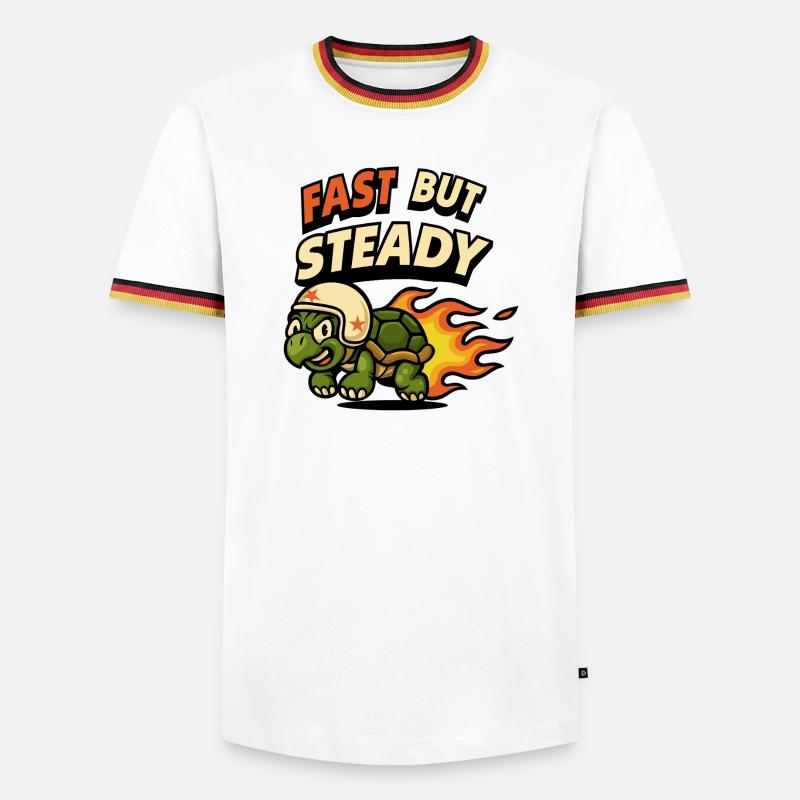 Fast yet durable turtle design - Men's Ringer Shirt - white/tricolour