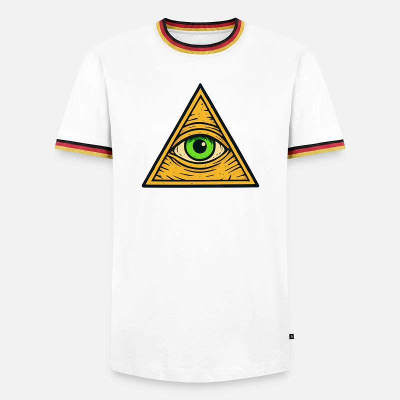 All-Seeing Eye Triangle - Men's Ringer Shirt - white/tricolour