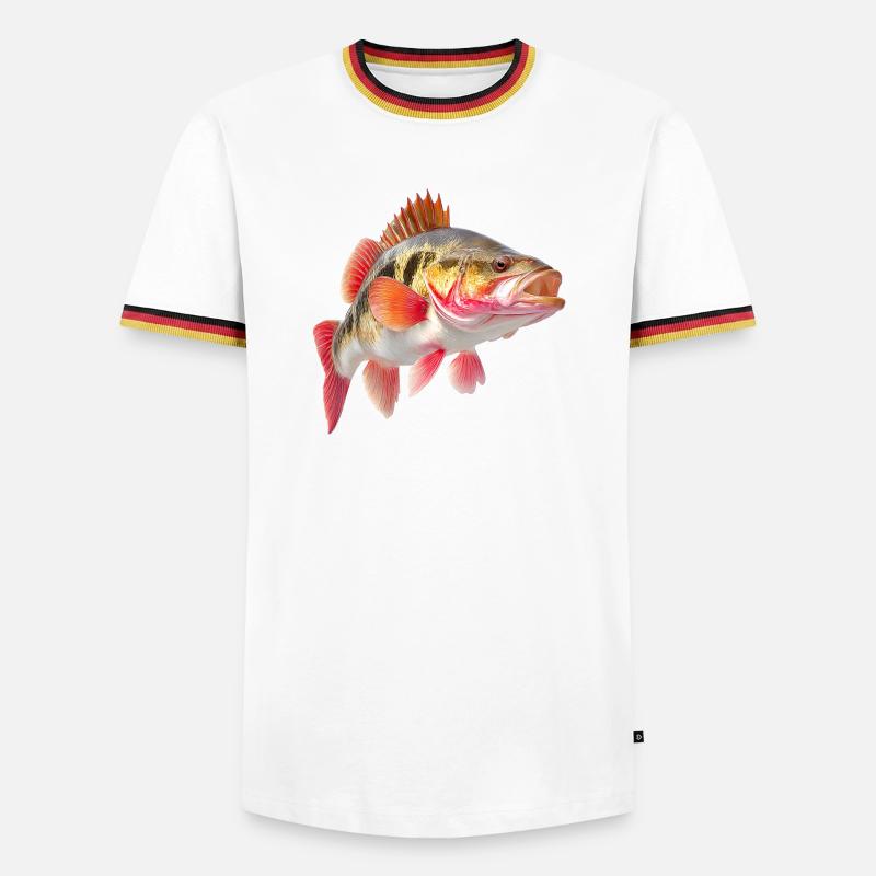 Leuchtender Barsch Farbexplosion - Männer Kontrast-T-Shirt - Weiß/Dreifarbig