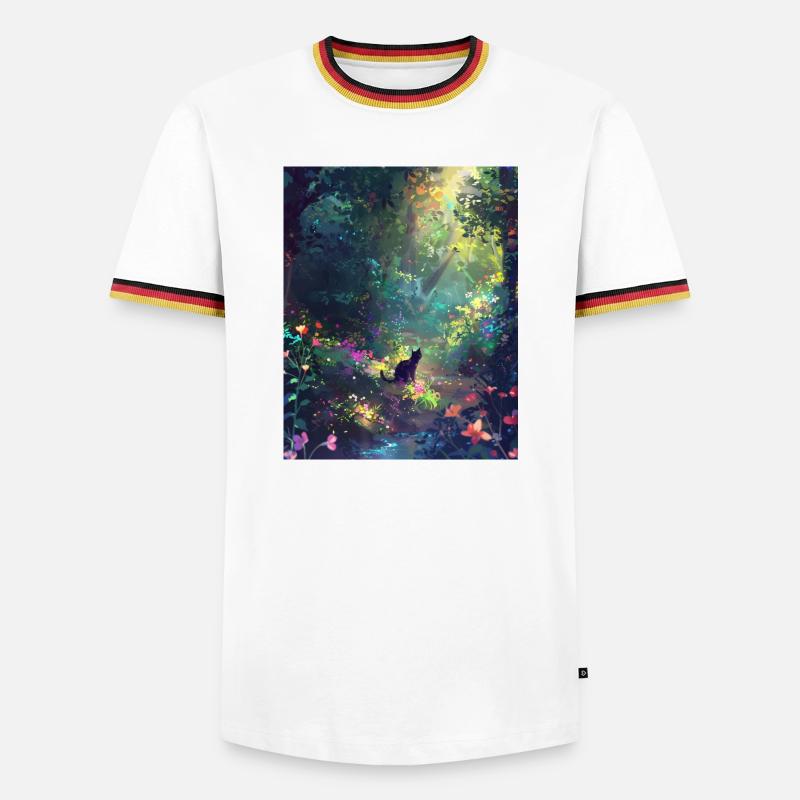 Sunlit Forest Cat - Men's Ringer Shirt - white/tricolour