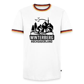 winterberg hochsauerland - Männer Kontrast-T-Shirt - Weiß/Dreifarbig - Vorne - AI Model Female 172 light (172cm) & AI Model Male 185 light (185cm)