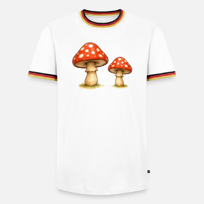 Red Toadstool Duo - Men's Ringer Shirt - white/tricolour