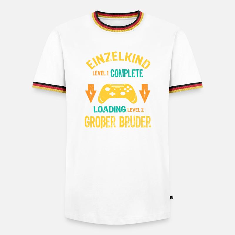 Einzelkind Complete - Loading Großer Bruder 2026 - Männer Kontrast-T-Shirt - Weiß/Dreifarbig