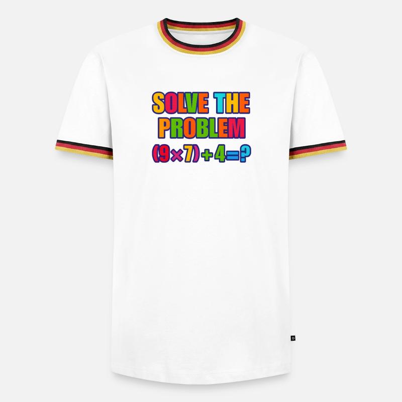 67 Meme, Solve the Problem Math Puzzle  - Men's Ringer Shirt - white/tricolour