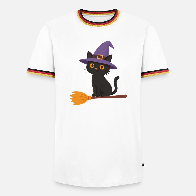 Witch on a Broom - Men's Ringer Shirt - white/tricolour