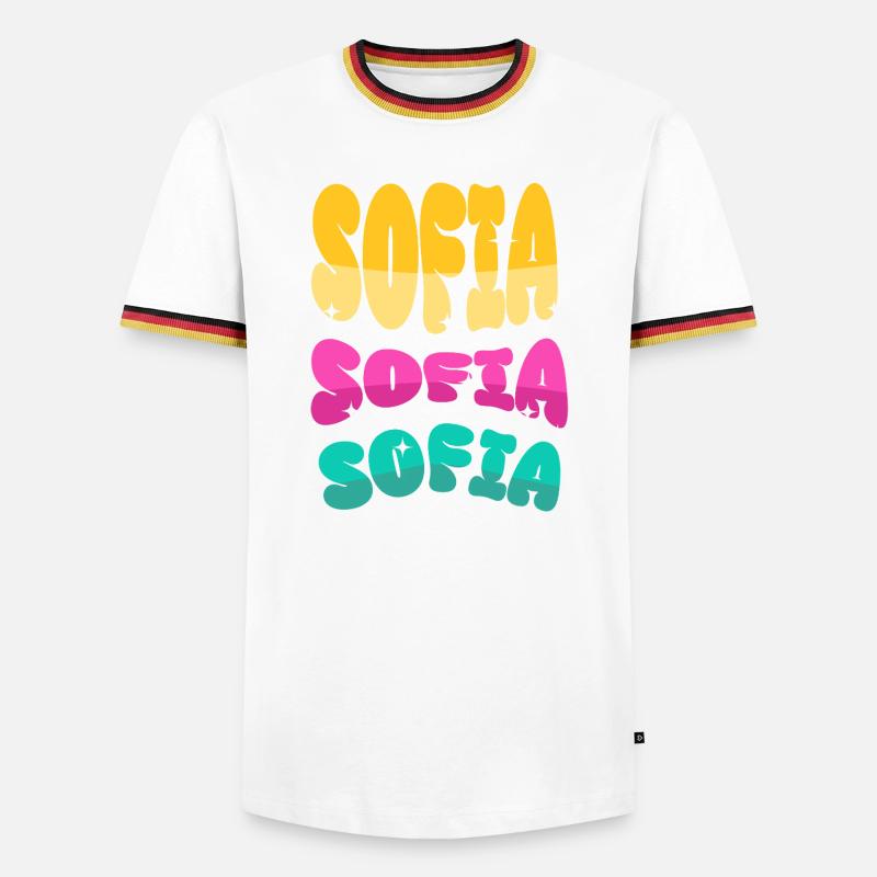 Sofia - Männer Kontrast-T-Shirt - Weiß/Dreifarbig