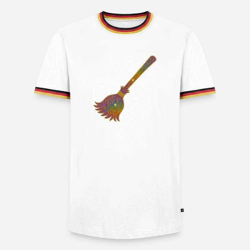 Rainbow Glitter Broom Magic - Men's Ringer Shirt - white/tricolour