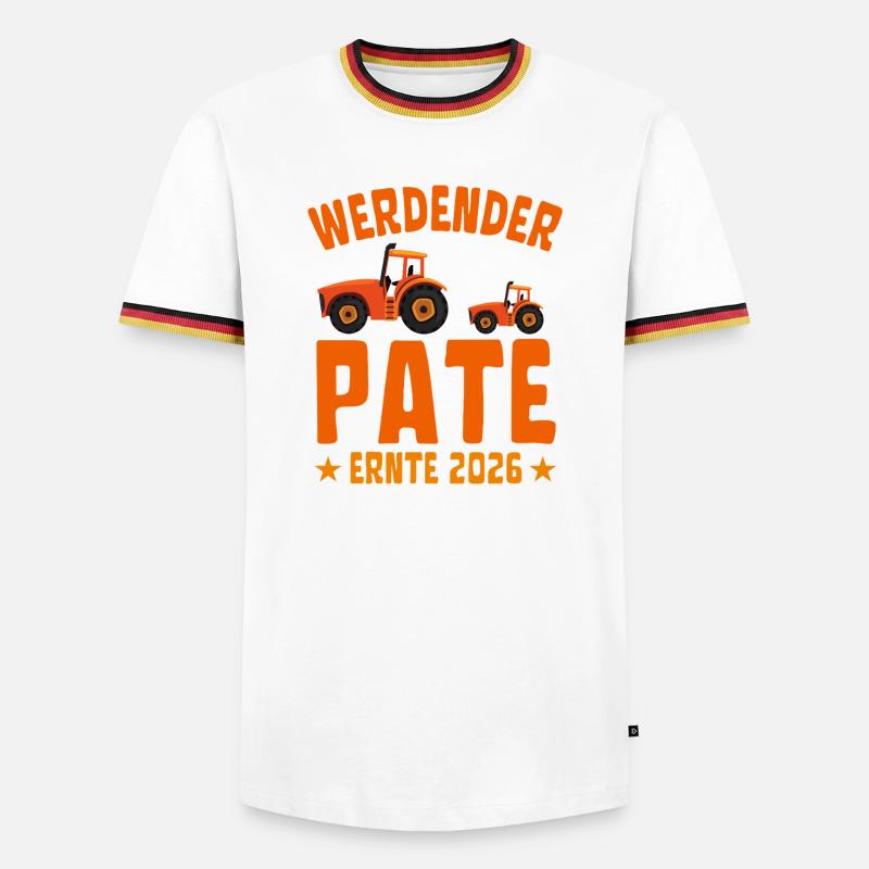 Werdender Pate Ernte 2026 - Männer Kontrast-T-Shirt - Weiß/Dreifarbig