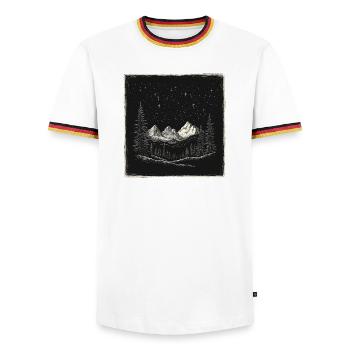 Forêt Montagnes Vintage - T-shirt contrasté Homme - blanc/tricolore - Devant - AI Model Female 172 light (172cm) & AI Model Male 185 light (185cm)