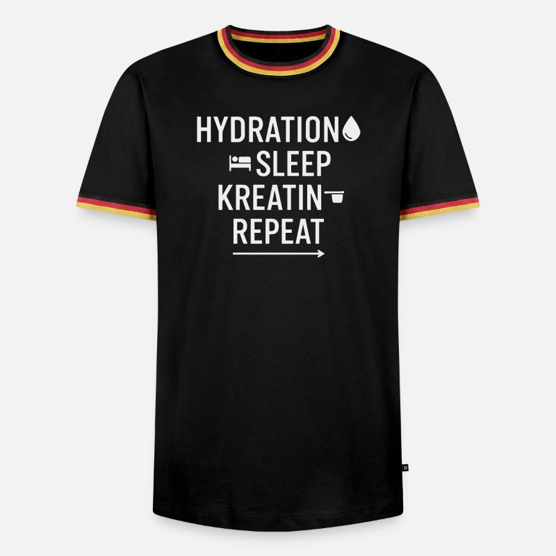 Hydration Sleep Creatine Repeat - Men's Ringer Shirt - black/tricolour