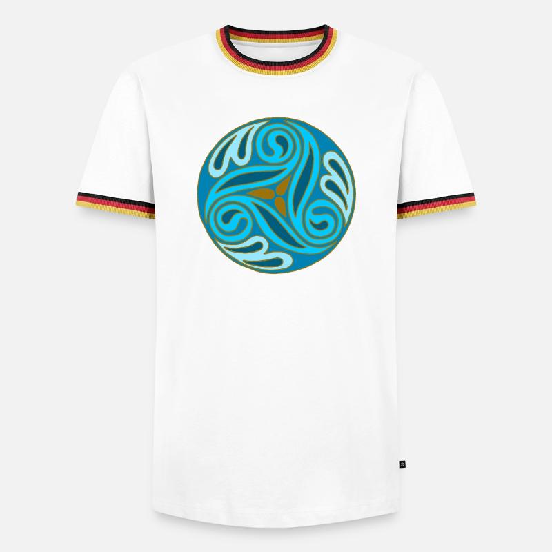 Blue Celtic Sphere - Men's Ringer Shirt - white/tricolour