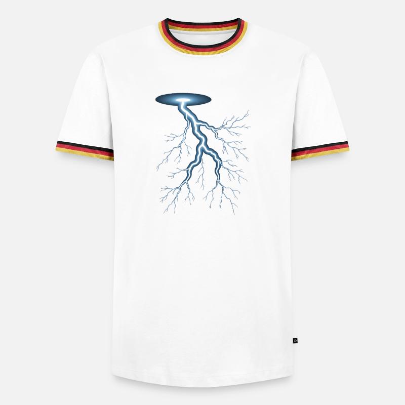 Blitz Blitzschlag Gewitter Strom Sturm - Männer Kontrast-T-Shirt - Weiß/Dreifarbig