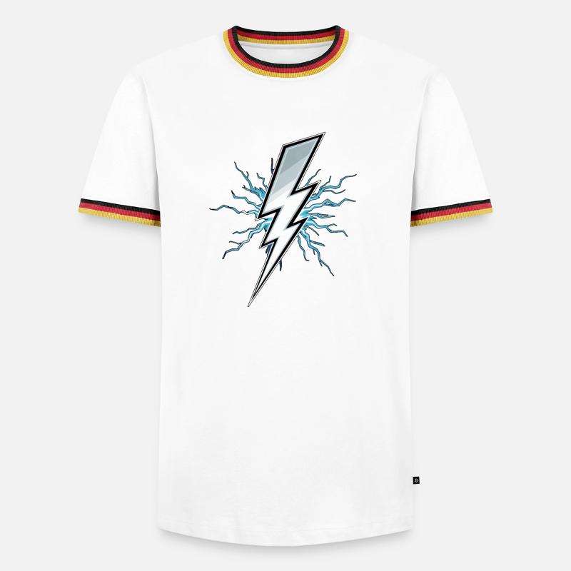 Blitz Blitzschlag Gewitter Strom Sturm - Männer Kontrast-T-Shirt - Weiß/Dreifarbig