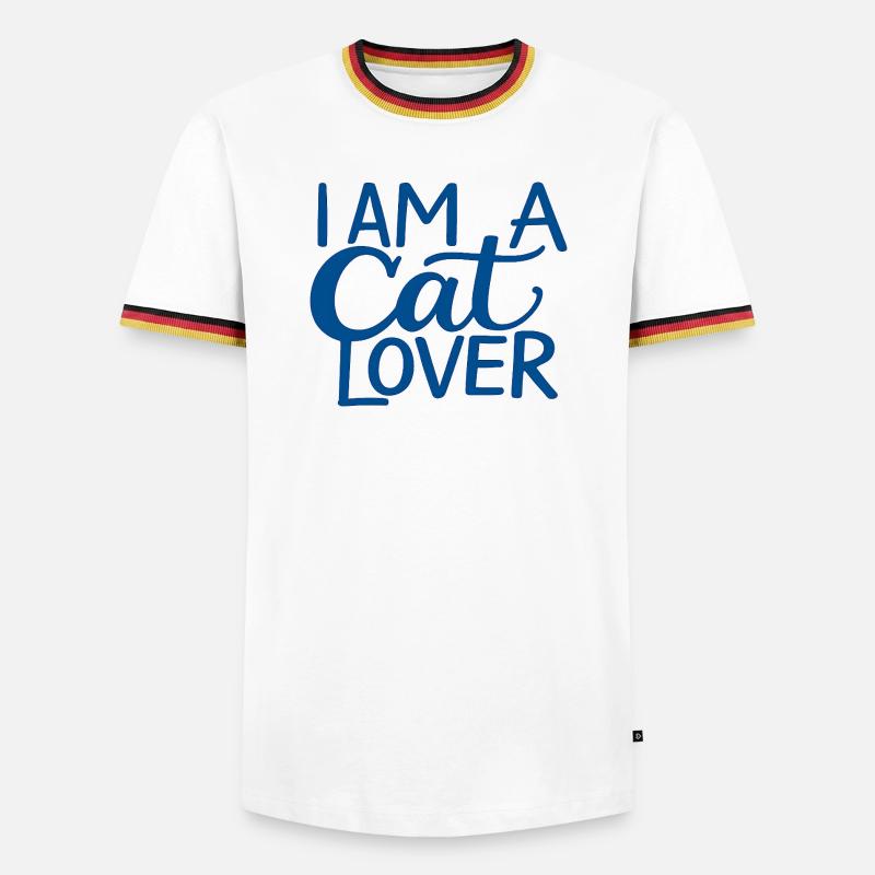 Ich bin ein Katzenliebhaber - Männer Kontrast-T-Shirt - Weiß/Dreifarbig