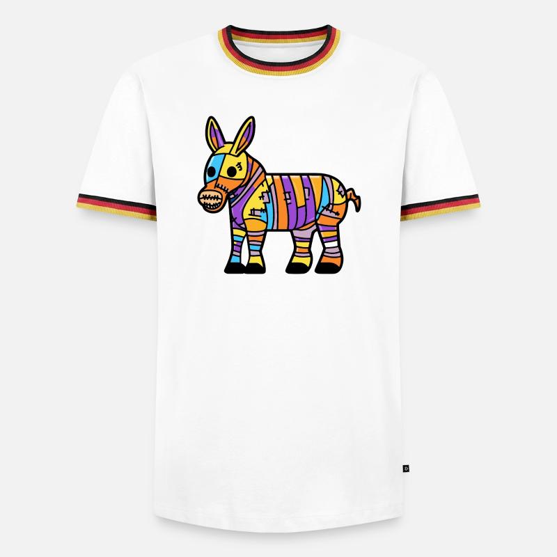 Esel Halloween Zombie - Männer Kontrast-T-Shirt - Weiß/Dreifarbig