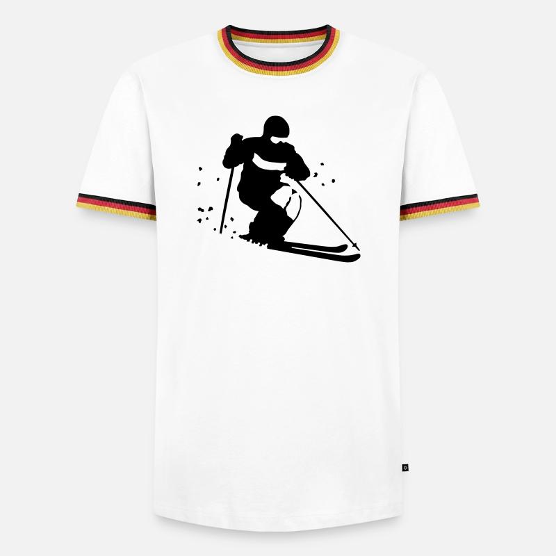 Mogul skiing - Men's Ringer Shirt - white/tricolour