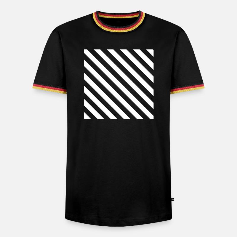 Diagonal Stripe Mono Pattern - Men's Ringer Shirt - black/tricolour
