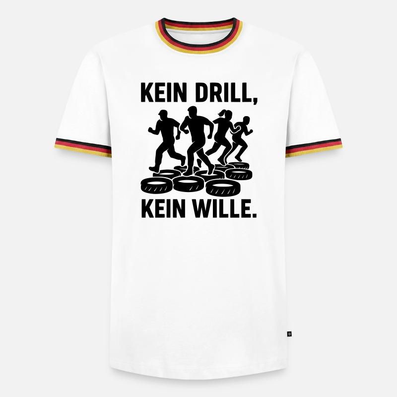 Drill no drill no will - Men's Ringer Shirt - white/tricolour