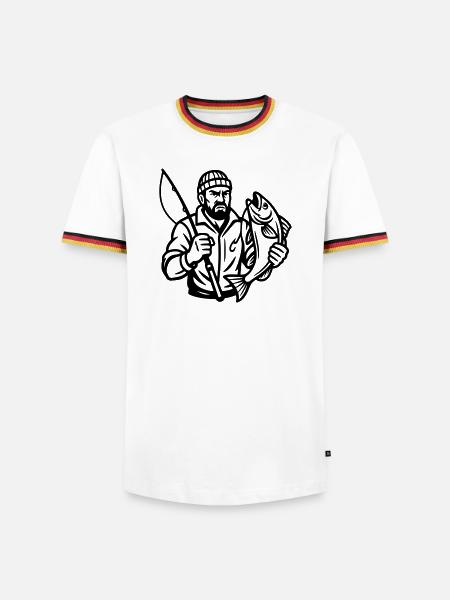 Angler - Men's Ringer Shirt - white/tricolour