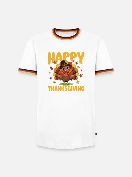 Frohes Thanksgiving Herbst Erntemischung - Männer Kontrast-T-Shirt - Weiß/Dreifarbig