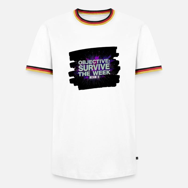 Survive Week objective - Men's Ringer Shirt - white/tricolour