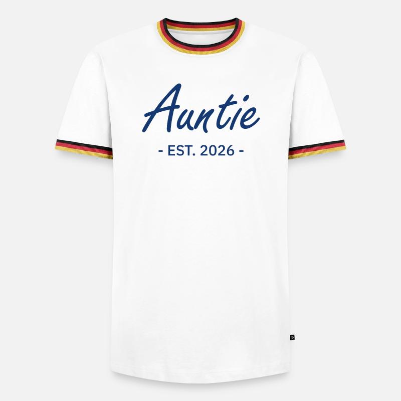 Auntie Script ist 2026 - Männer Kontrast-T-Shirt - Weiß/Dreifarbig