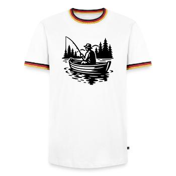 Pêche - T-shirt contrasté Homme - blanc/tricolore - Devant - AI Model Female 172 light (172cm) & AI Model Male 185 light (185cm)