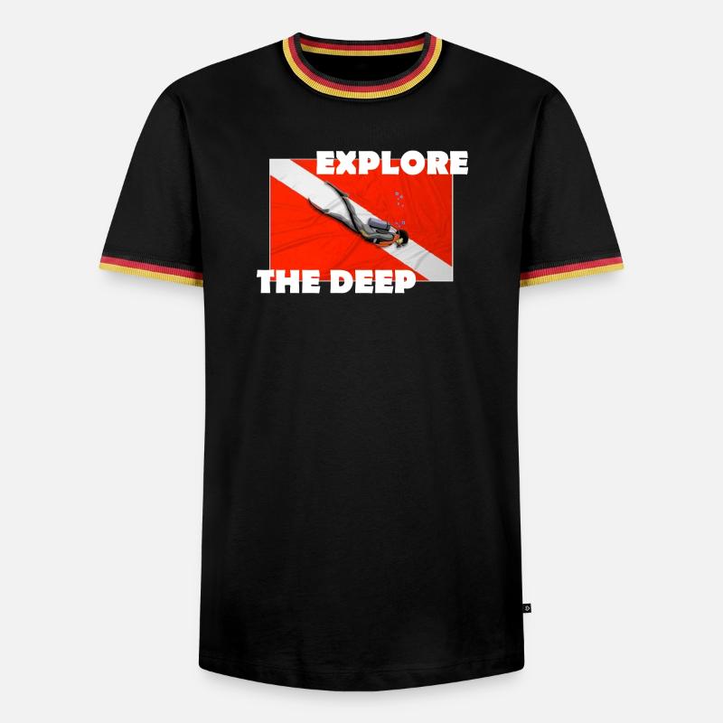 EXPLORE THE DEEP - Men's Ringer Shirt - black/tricolour