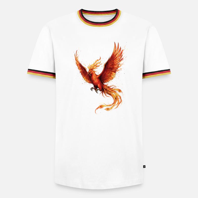 Firebird Phoenix with Fire Wings - Men's Ringer Shirt - white/tricolour