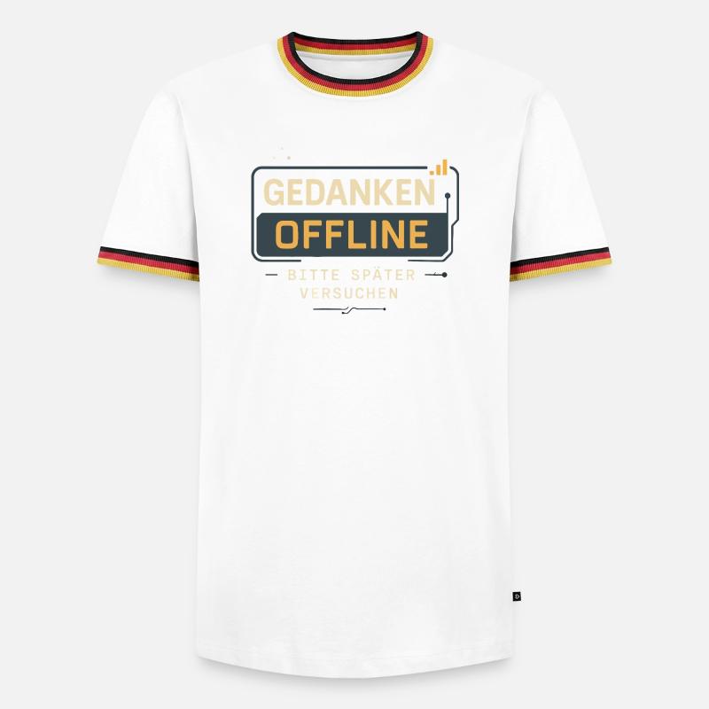 "Thoughts offline – please try later" - Men's Ringer Shirt - white/tricolour