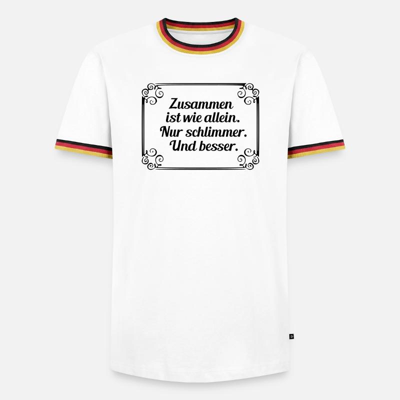 Ensemble, c’est comme seul - T-shirt contrasté Homme - blanc/tricolore