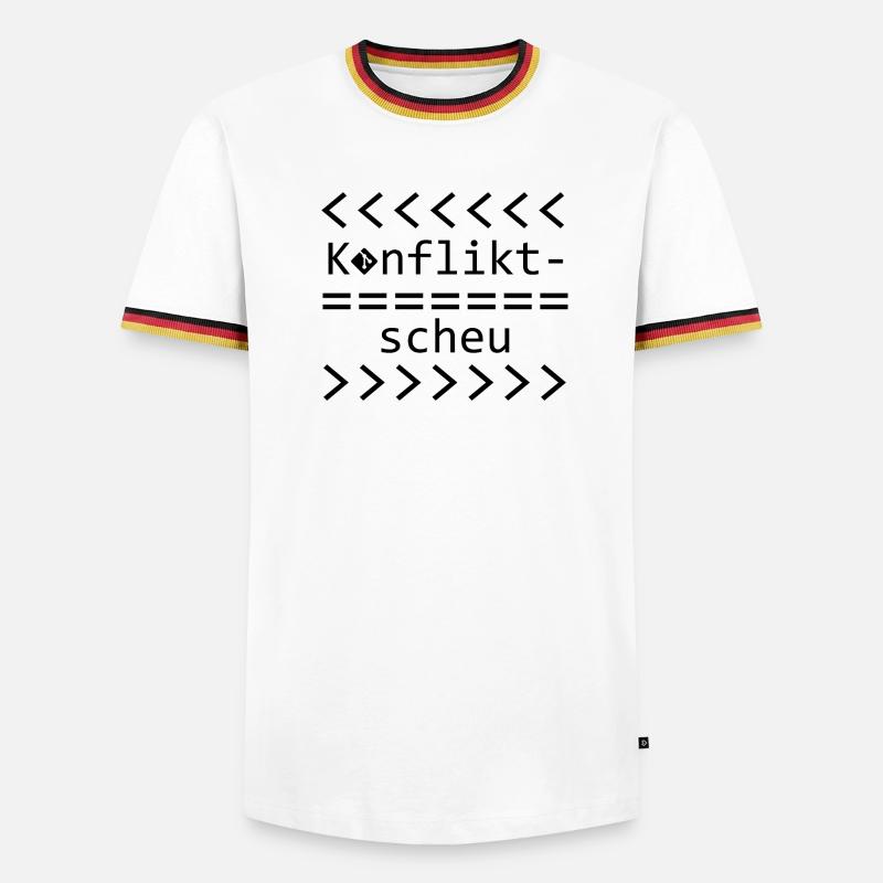 Conflict Aversion Git Nerd Shirt - Men's Ringer Shirt - white/tricolour