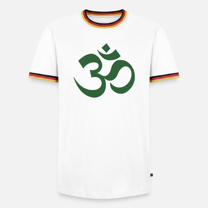 Om Symbol Dharma Pattern - Men's Ringer Shirt - white/tricolour