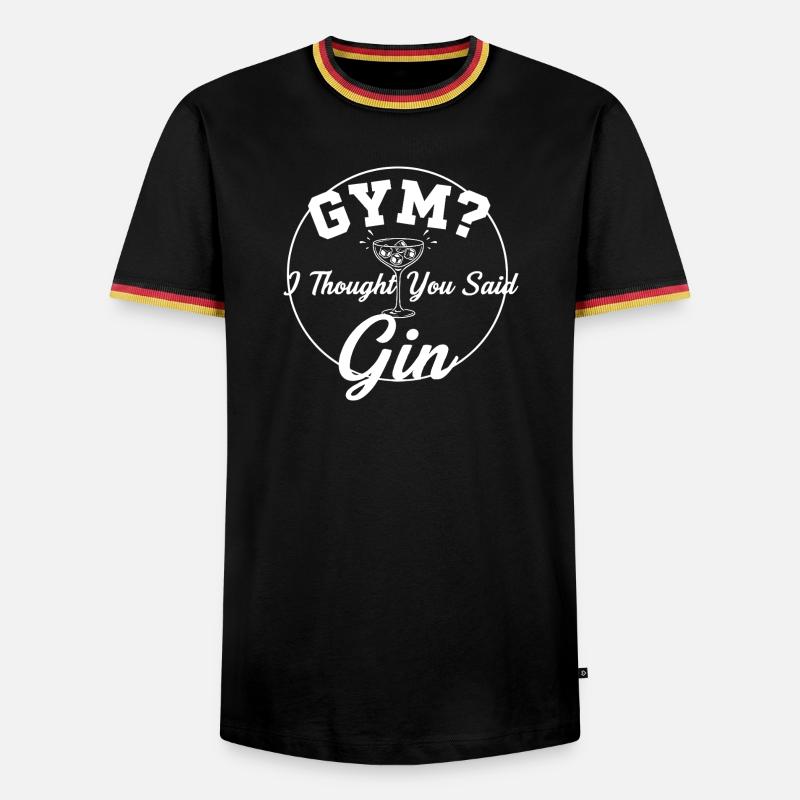 Gym oder Gin ? - Männer Kontrast-T-Shirt - Schwarz/Dreifarbig