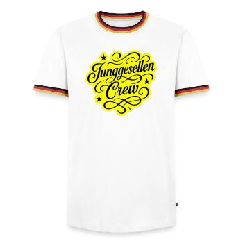 Équipage Bachelor - T-shirt contrasté Homme - blanc/tricolore - Devant - AI Model Female 172 light (172cm) & AI Model Male 185 light (185cm)