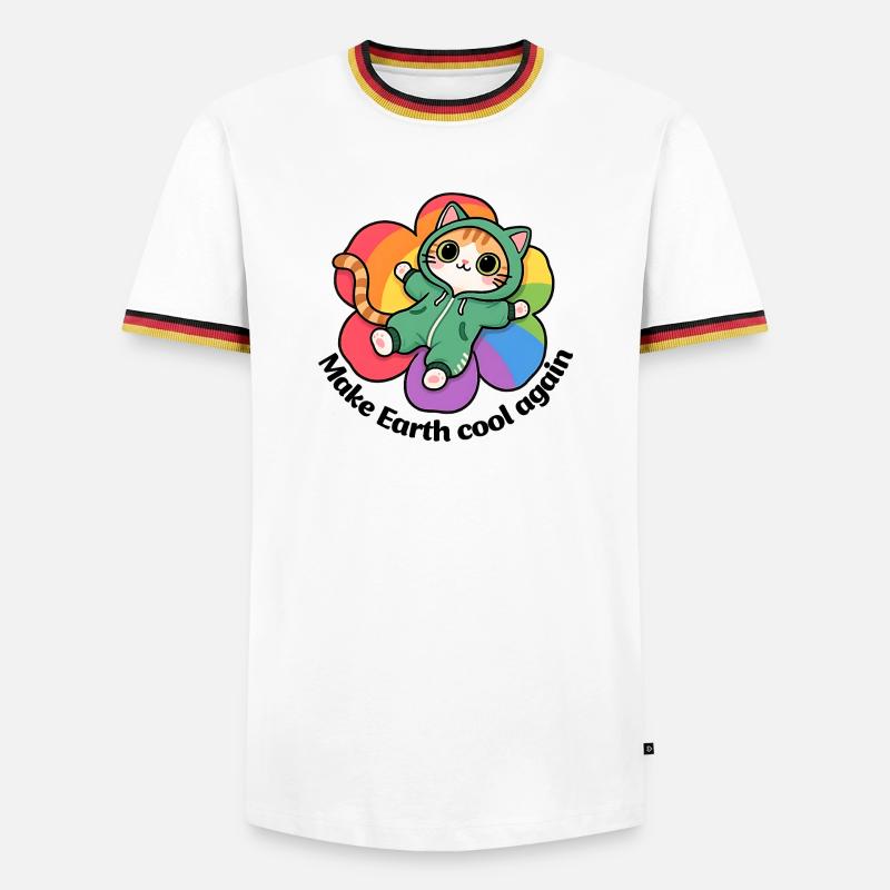 Make earth cool again - Men's Ringer Shirt - white/tricolour