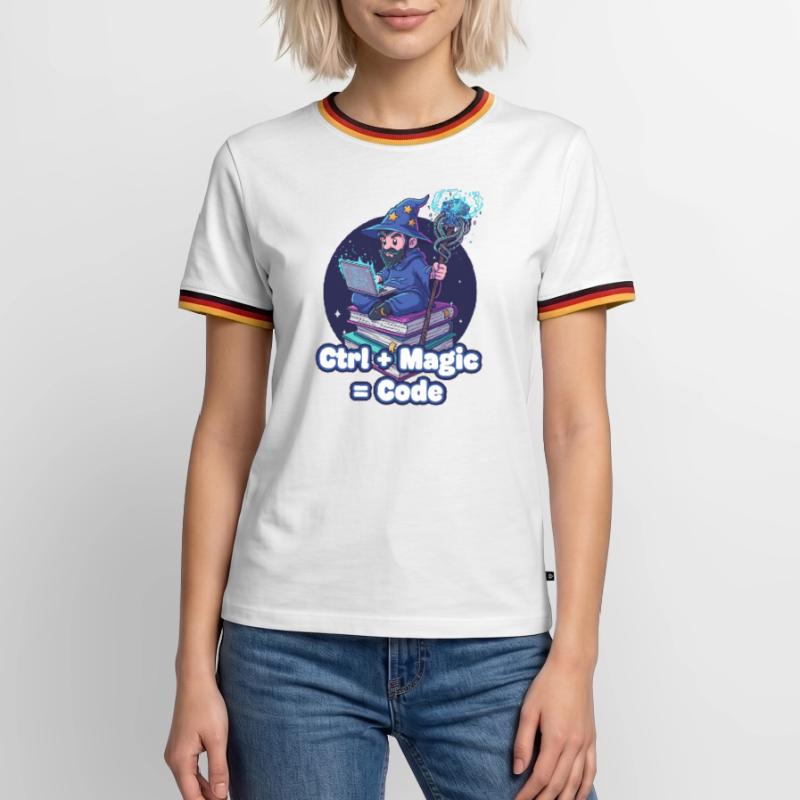 Ctrl Magic Code Wizard Men's Ringer Shirt