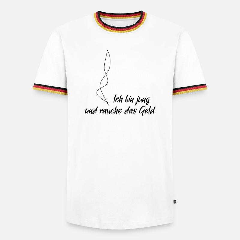 Ich bin jung - Männer Kontrast-T-Shirt - Weiß/Dreifarbig