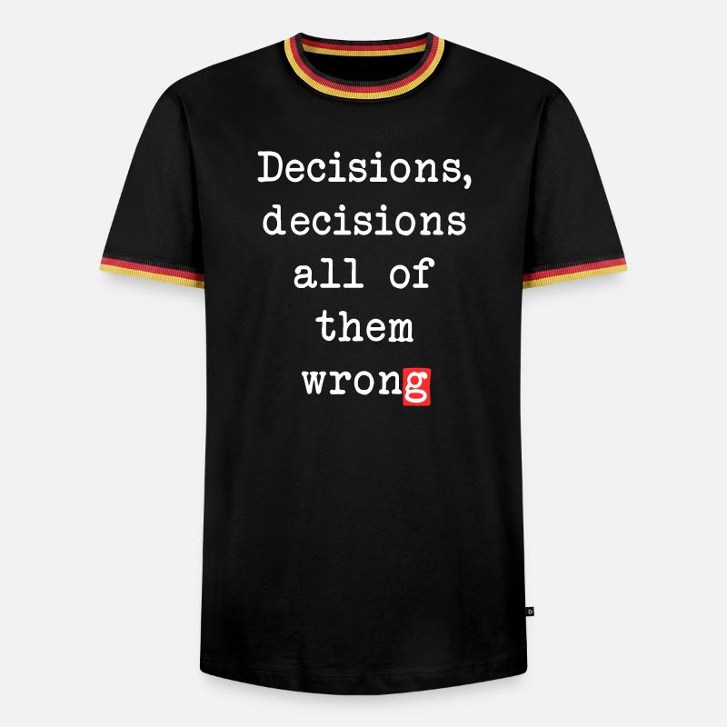 Wrong Decisions, Sarcasm & Wisdom - Men's Ringer Shirt - black/tricolour