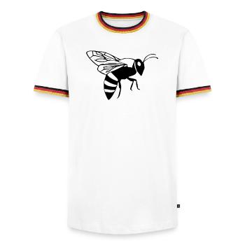 Bee Bee Beekeeper Gift - Men's Ringer Shirt - white/tricolour - Front - AI Model Female 172 light (172cm) & AI Model Male 185 light (185cm)