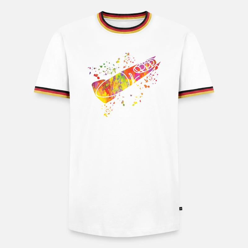 Bob Team Anschieber Bob - Männer Kontrast-T-Shirt - Weiß/Dreifarbig
