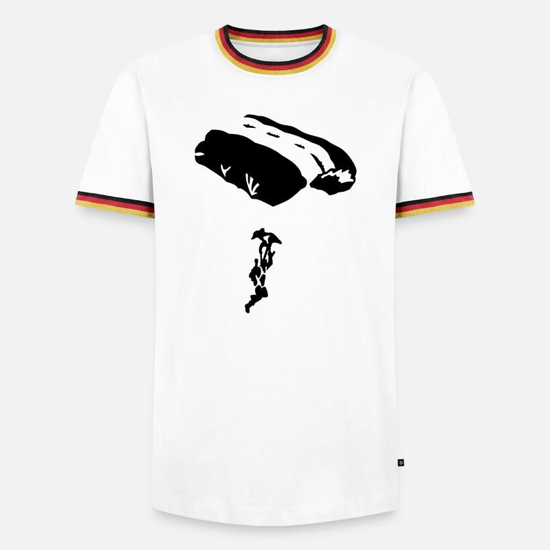 Fallschirm - Männer Kontrast-T-Shirt - Weiß/Dreifarbig