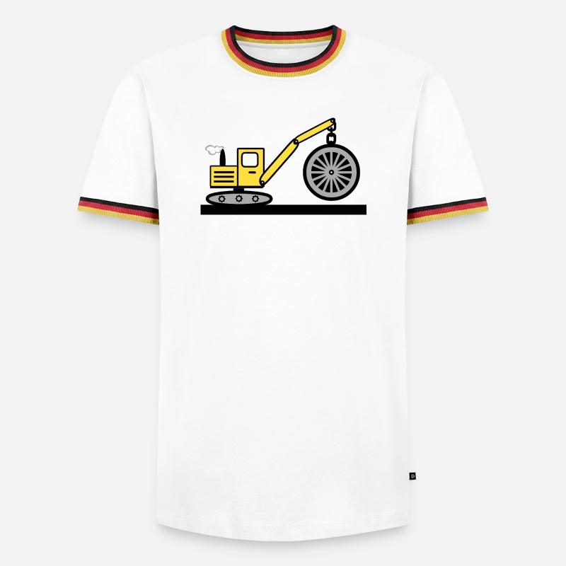 Bagger - Männer Kontrast-T-Shirt - Weiß/Dreifarbig
