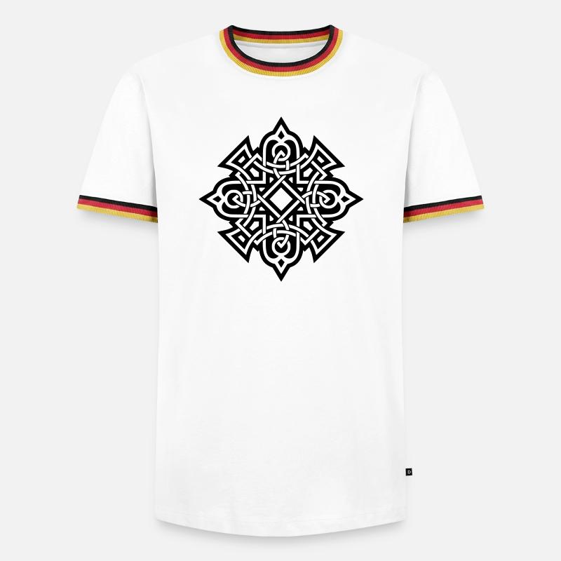 Keltisches Muster - Männer Kontrast-T-Shirt - Weiß/Dreifarbig