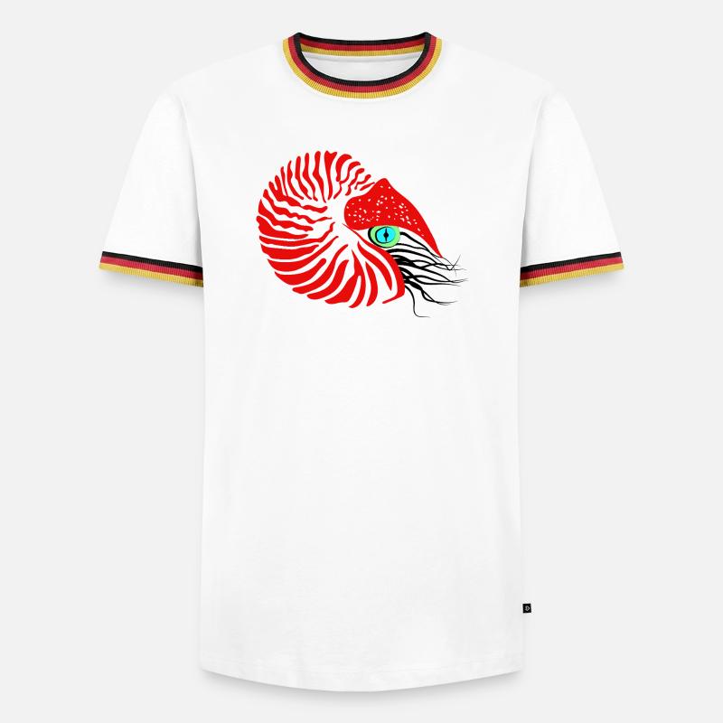 Perlboot, Ammonit, Kopffüßer, Nautilus - Männer Kontrast-T-Shirt - Weiß/Dreifarbig